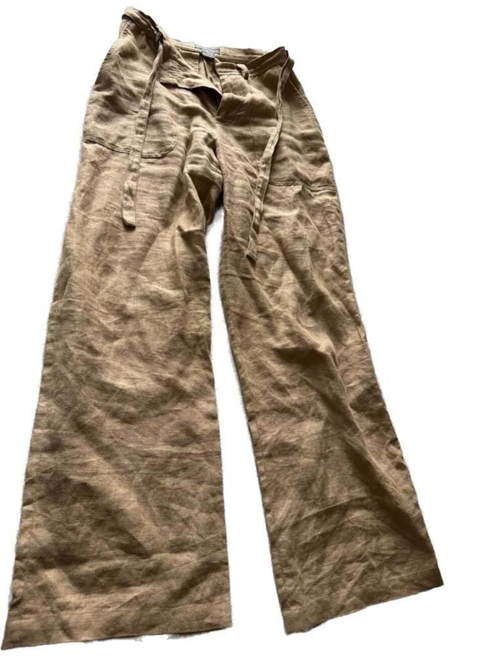Banana Republic 100% Linen Wide Leg Belted Trousers Size 0